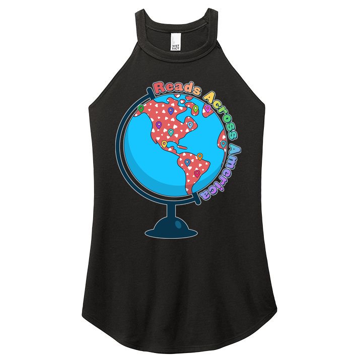 Reads Across America World Globe Book Lover Women's Perfect Tri Rocker Tank