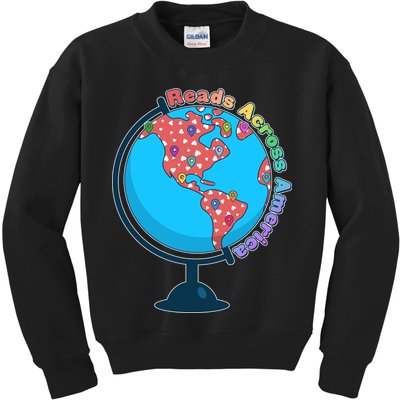 Reads Across America World Globe Book Lover Kids Sweatshirt