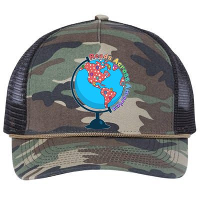 Reads Across America World Globe Book Lover Retro Rope Trucker Hat Cap