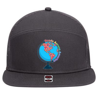 Reads Across America World Globe Book Lover 7 Panel Mesh Trucker Snapback Hat