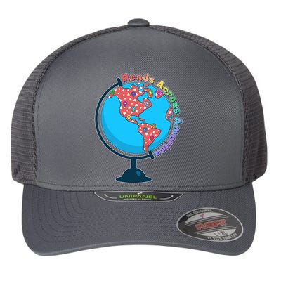 Reads Across America World Globe Book Lover Flexfit Unipanel Trucker Cap