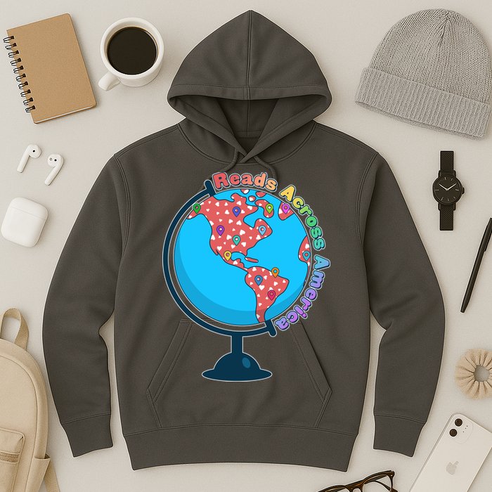 Reads Across America World Globe Book Lover Hoodie