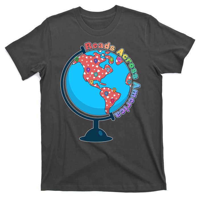 Reads Across America World Globe Book Lover T-Shirt