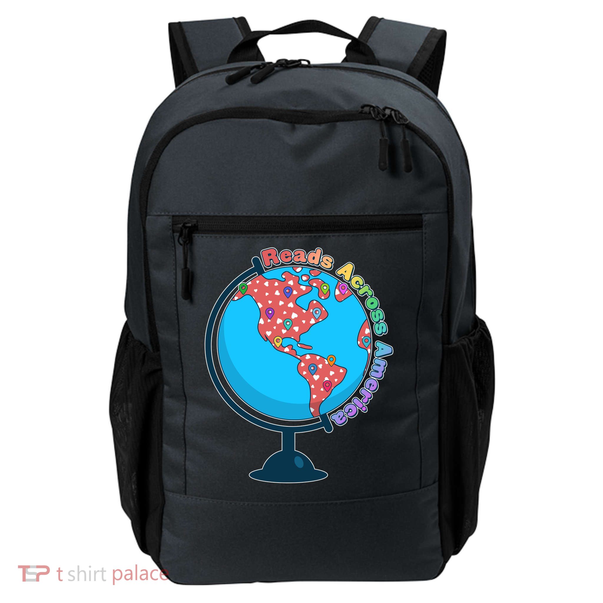 Reads Across America World Globe Book Lover Daily Commute Backpack