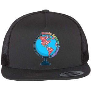 Reads Across America World Globe Book Lover Flat Bill Trucker Hat