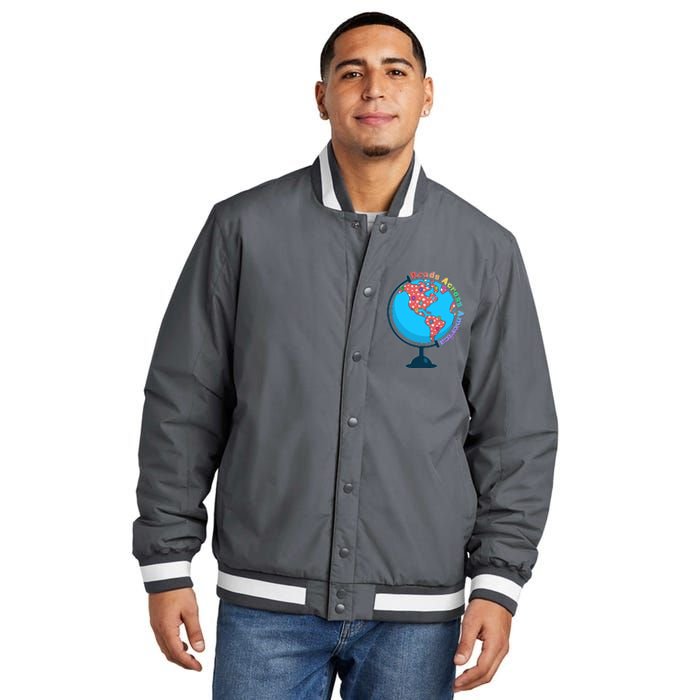 Reads Across America World Globe Book Lover Insulated Varsity Jacket