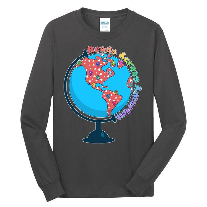 Reads Across America World Globe Book Lover Tall Long Sleeve T-Shirt