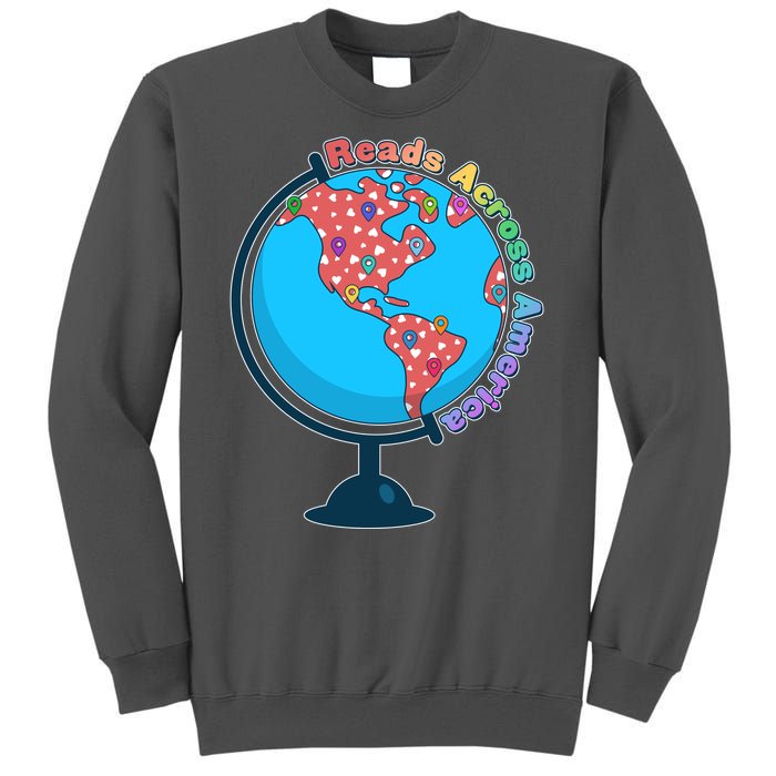 Reads Across America World Globe Book Lover Tall Sweatshirt