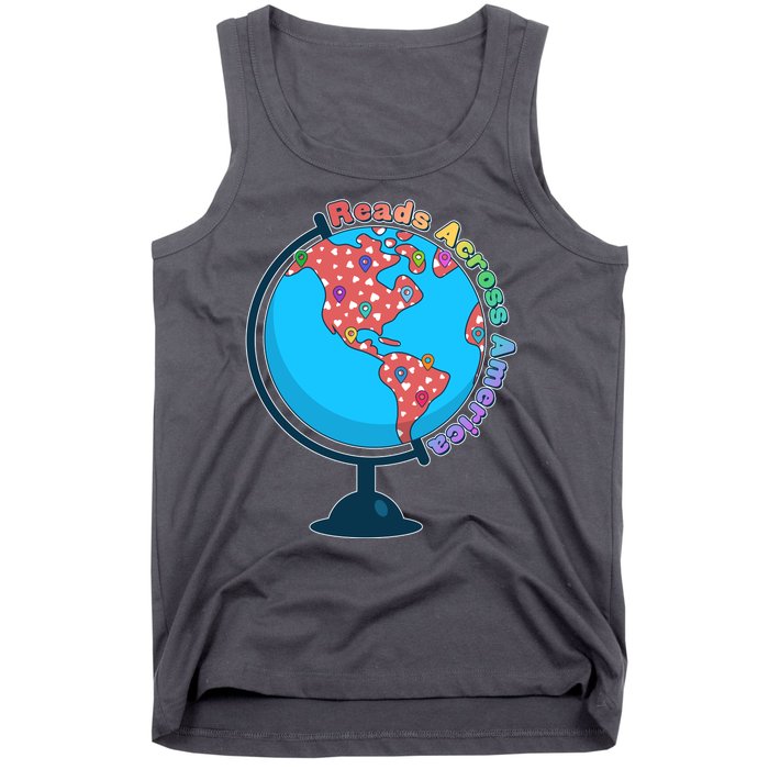 Reads Across America World Globe Book Lover Tank Top