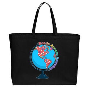 Reads Across America World Globe Book Lover Cotton Canvas Jumbo Tote