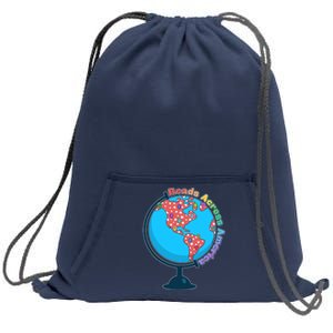 Reads Across America World Globe Book Lover Sweatshirt Cinch Pack Bag