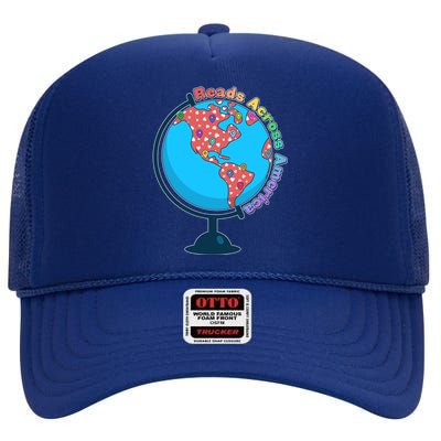 Reads Across America World Globe Book Lover High Crown Mesh Back Trucker Hat