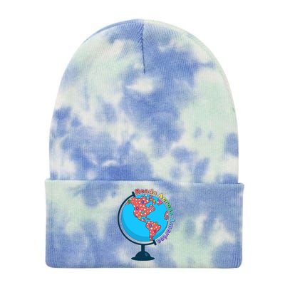 Reads Across America World Globe Book Lover Tie Dye 12in Knit Beanie