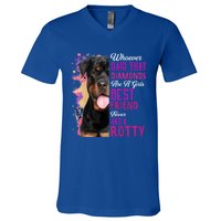 Rottweilers Are A Best Friend Dog Mama Rotty Lover Mom Gift V-Neck T-Shirt