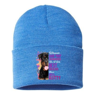 Rottweilers Are A Best Friend Dog Mama Rotty Lover Mom Gift Sustainable Knit Beanie