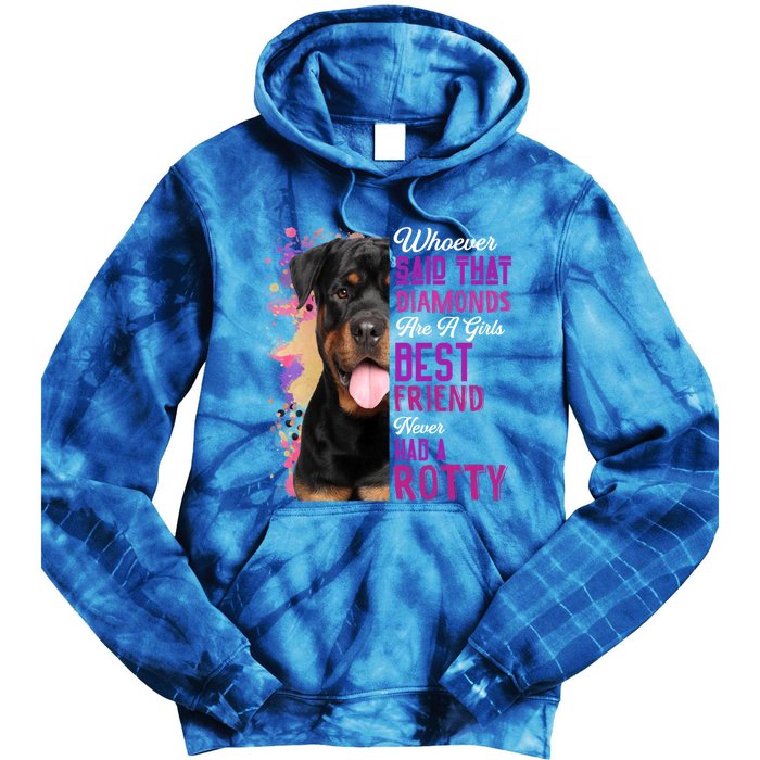 Rottweilers Are A Best Friend Dog Mama Rotty Lover Mom Gift Tie Dye Hoodie