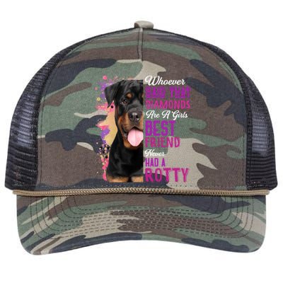 Rottweilers Are A Best Friend Dog Mama Rotty Lover Mom Gift Retro Rope Trucker Hat Cap