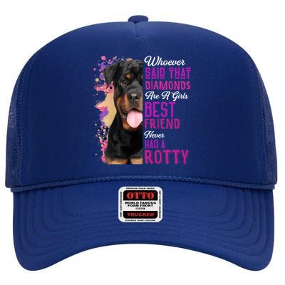 Rottweilers Are A Best Friend Dog Mama Rotty Lover Mom Gift High Crown Mesh Back Trucker Hat