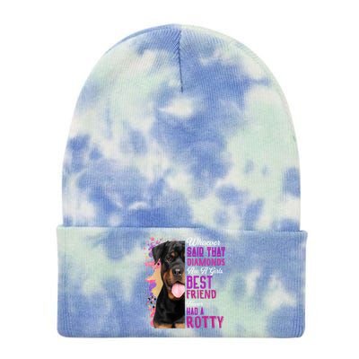 Rottweilers Are A Best Friend Dog Mama Rotty Lover Mom Gift Tie Dye 12in Knit Beanie