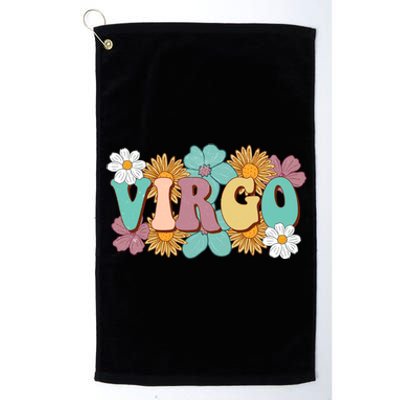 Retro Astrology August September Birthday Zodiac Sign Virgo Gift Platinum Collection Golf Towel