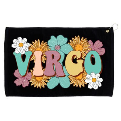 Retro Astrology August September Birthday Zodiac Sign Virgo Gift Grommeted Golf Towel