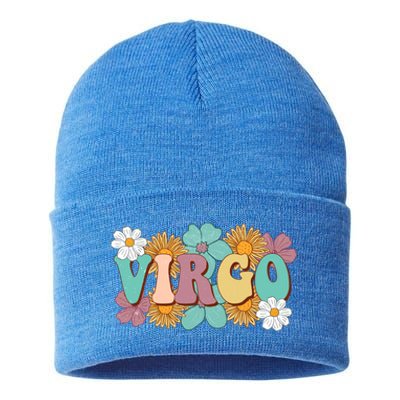 Retro Astrology August September Birthday Zodiac Sign Virgo Gift Sustainable Knit Beanie