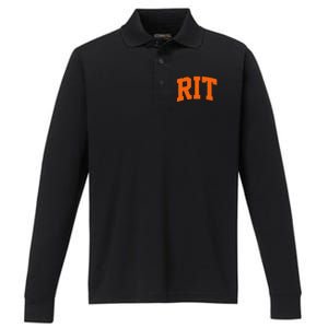 RIT Arch Athletic College University Performance Long Sleeve Polo