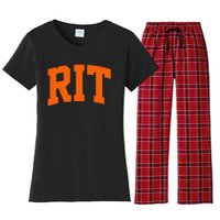 RIT Arch Athletic College University Women's Flannel Pajama Set