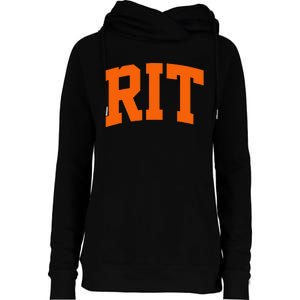 RIT Arch Athletic College University Womens Funnel Neck Pullover Hood