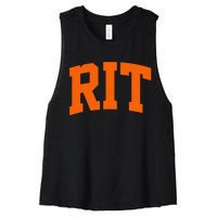 RIT Arch Athletic College University Women's Racerback Cropped Tank