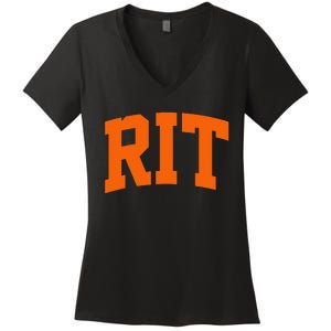 RIT Arch Athletic College University Women's V-Neck T-Shirt