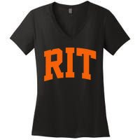 RIT Arch Athletic College University Women's V-Neck T-Shirt