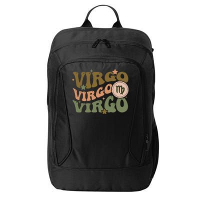 Retro Astrology August September Birthday Zodiac Sign Virgo Cute Gift City Backpack