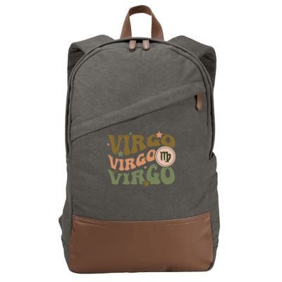 Retro Astrology August September Birthday Zodiac Sign Virgo Cute Gift Cotton Canvas Backpack