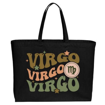 Retro Astrology August September Birthday Zodiac Sign Virgo Cute Gift Cotton Canvas Jumbo Tote