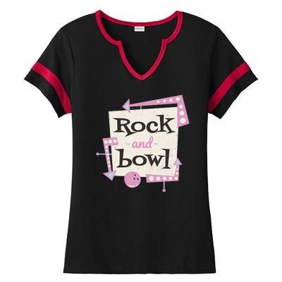 Rock And Bowl Ladies Halftime Notch Neck Tee