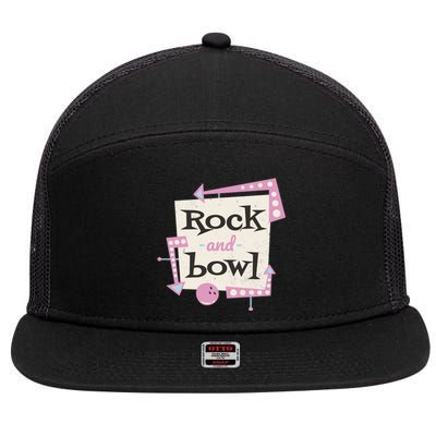 Rock And Bowl 7 Panel Mesh Trucker Snapback Hat