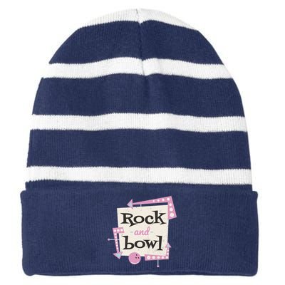 Rock And Bowl Striped Beanie with Solid Band