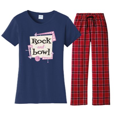 Rock And Bowl Women's Flannel Pajama Set