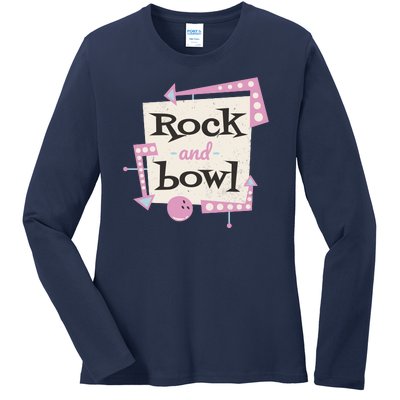 Rock And Bowl Ladies Long Sleeve Shirt