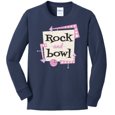 Rock And Bowl Kids Long Sleeve Shirt