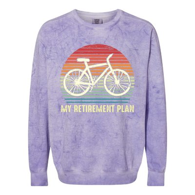 Riding a Bike Is My Retirement Plan Vintage Bicycle Rider Colorblast Crewneck Sweatshirt