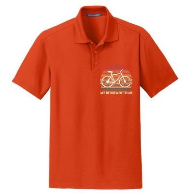 Riding a Bike Is My Retirement Plan Vintage Bicycle Rider Dry Zone Grid Polo