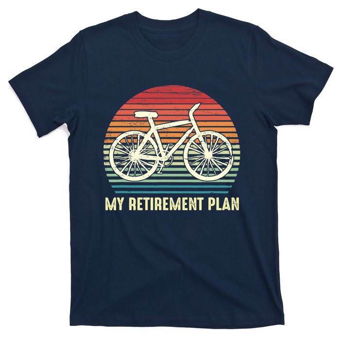 Riding a Bike Is My Retirement Plan Vintage Bicycle Rider T-Shirt