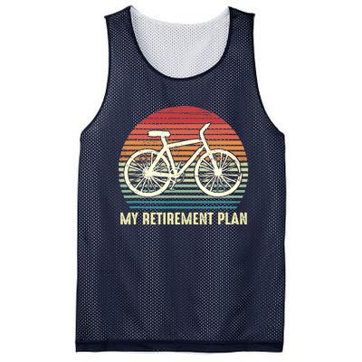 Riding a Bike Is My Retirement Plan Vintage Bicycle Rider Mesh Reversible Basketball Jersey Tank