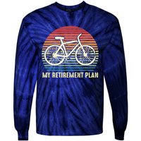 Riding a Bike Is My Retirement Plan Vintage Bicycle Rider Tie-Dye Long Sleeve Shirt