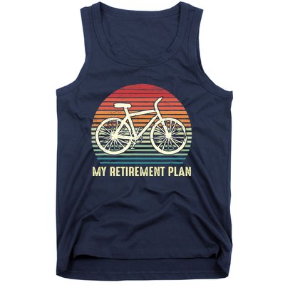 Riding a Bike Is My Retirement Plan Vintage Bicycle Rider Tank Top