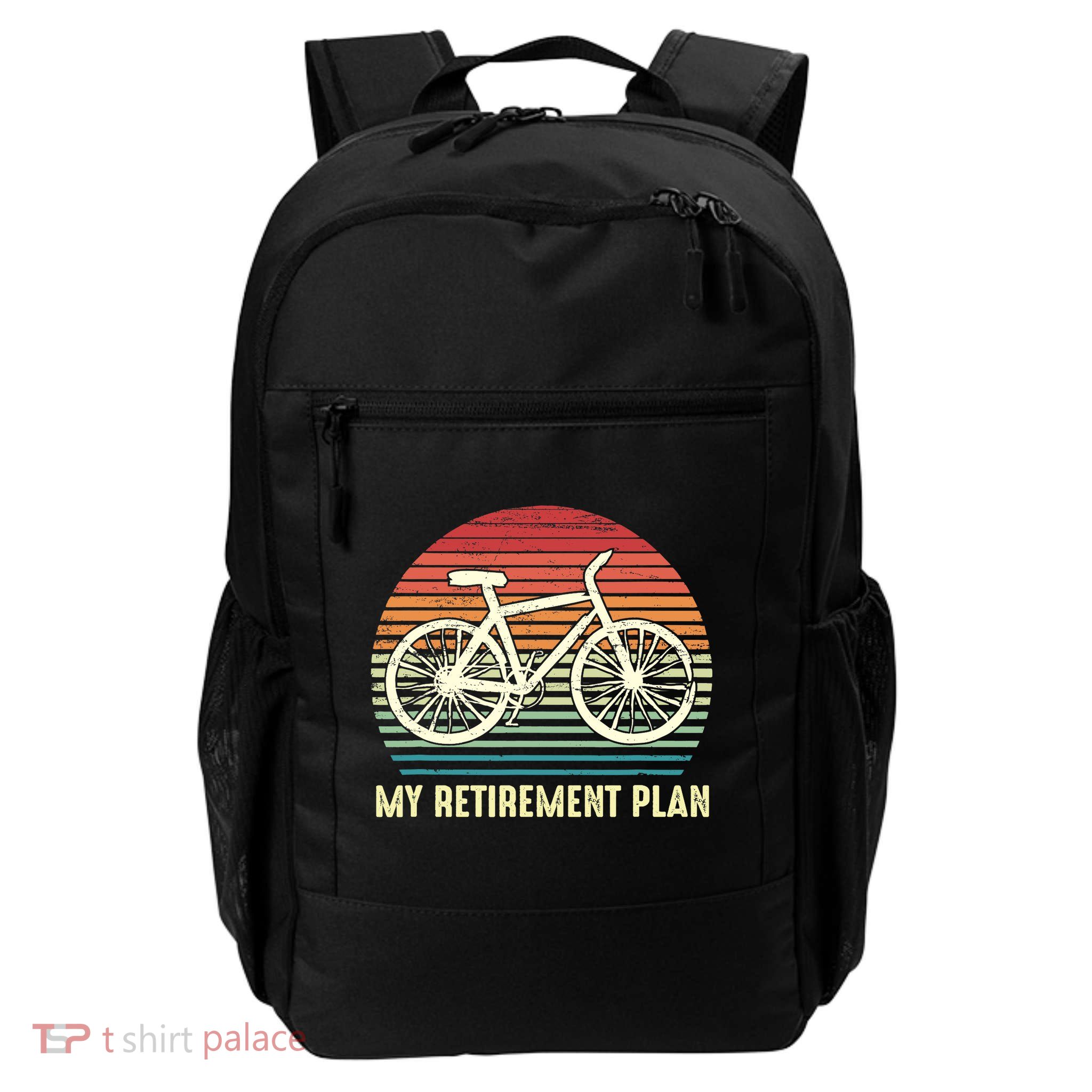 Riding a Bike Is My Retirement Plan Vintage Bicycle Rider Backpack