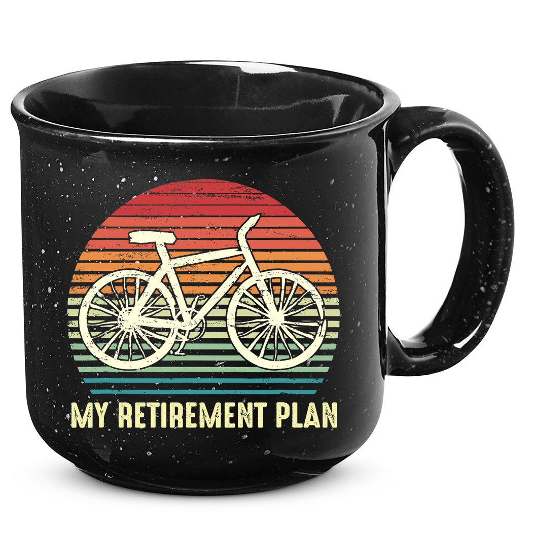 Riding a Bike Is My Retirement Plan Vintage Bicycle Rider 15oz Campfire Ceramic Mug