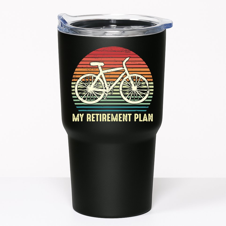 Riding a Bike Is My Retirement Plan Vintage Bicycle Rider Tumbler